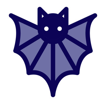 Bat Filled style flying bat attached to a web ideal for Halloween decorations spooky scenes and nocturnal themed projects 