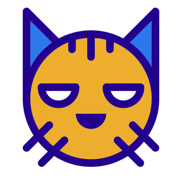 Cat Filled style mysterious cat face with pointed ears whiskers and sleepy eyes ideal for Halloween themes spooky decorations and seasonal projects 