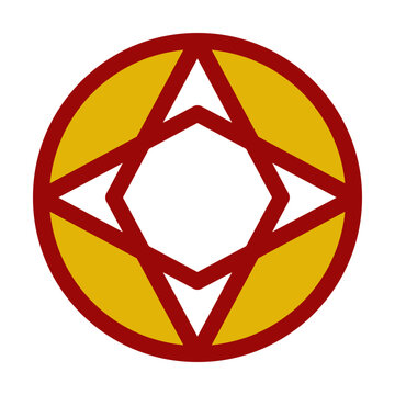 Magic Symbol Filled style circular mystical symbol with geometric shapes ideal for Halloween witchcraft themes occult scenes and supernatural projects