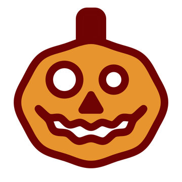 Pumpkin Filled style carved pumpkin face with a stem and spooky expression ideal for Halloween decorations seasonal projects and festive themes 