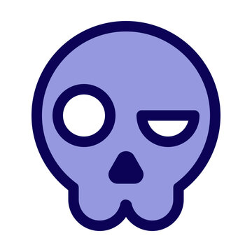 Skull Filled style simple human skull with hollow eyes and nose ideal for Halloween horror themes spooky decorations and gothic projects 