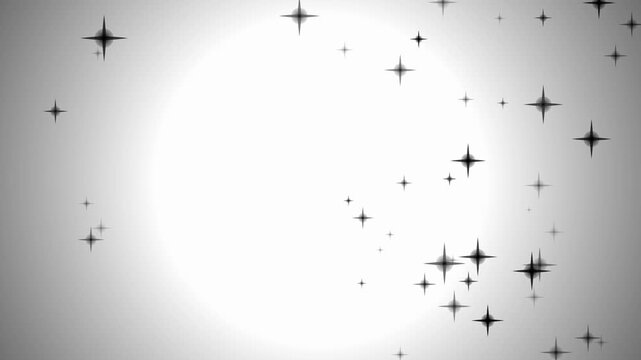 Abstract white sparkles floating on gray gradient background for motion graphics and overlays