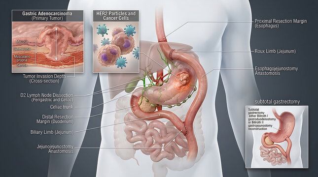 Transparent Total Gastrectomy with D2 Lymphadenectomy and Roux-en-Y Reconstruction