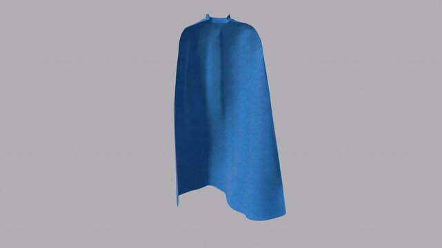 Flowing Blue Super Hero Cape With Alpha Channel