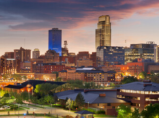 Omaha, Nebraska, USA downtown cityscape at dusk 173 © Richard Kovacs photo