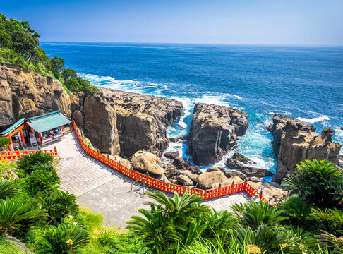 Udo Shrine in Miyazaki Prefecture, Japan along the beautiful cliffside coast 111