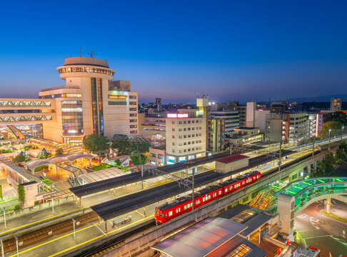 Toyotashi City, Aichi, Japan cityscape at twilight 109