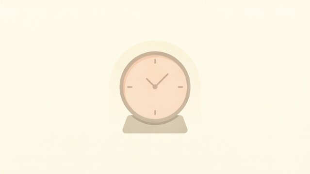 Minimalist analog clock with soft pastel shade with bright background modern serene aesthetic softly blurred pastel against clean bright muted color palette