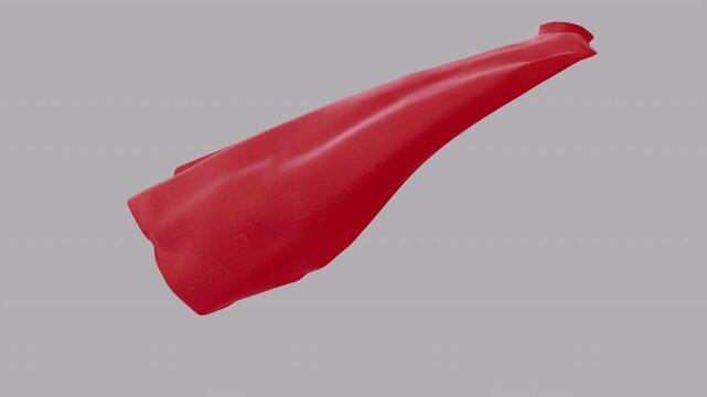 Red Superhero Cape Waving on With Alpha Channel