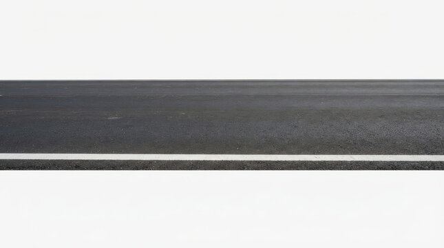 Asphalt road side view with white line marking