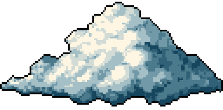 Pixel art white cloud
