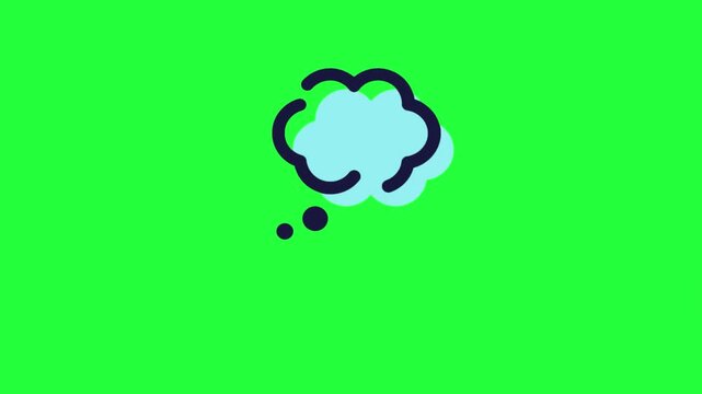 Animated thought bubble with green screen background for creative idea