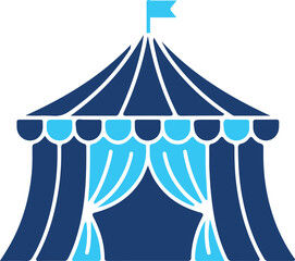 Blue and cyan circus tent icon © Icon Market