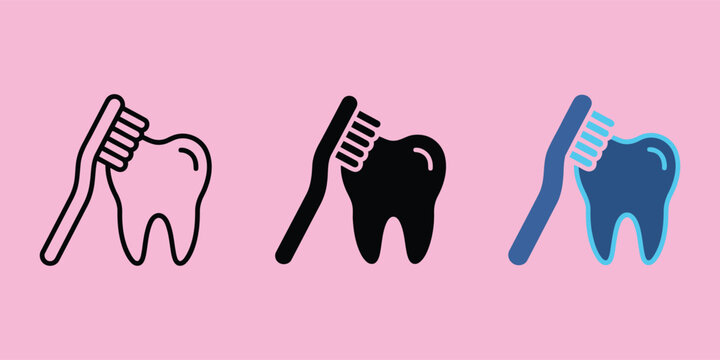 Dental Toothbrush Brushing Tooth Oral Care Icon