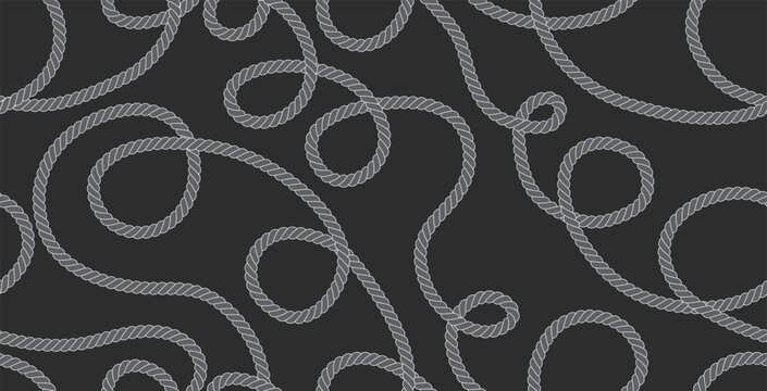 Seamless rope wallpaper on a black background.