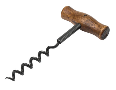 Vintage Wooden Handle Corkscrew Wine Opener Transparent PNG