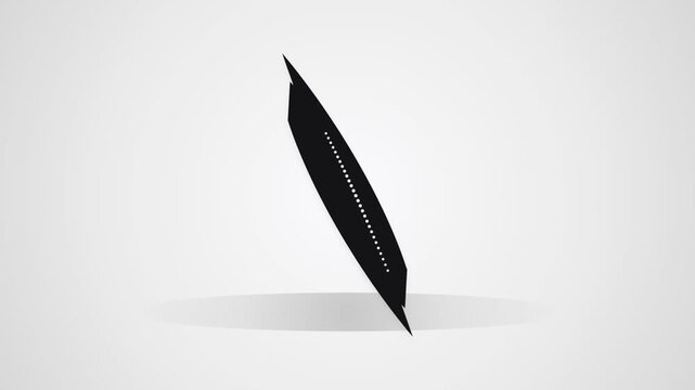 3D Rotating Black Cruise Ship Silhouette Icon Motion Graphics Loop