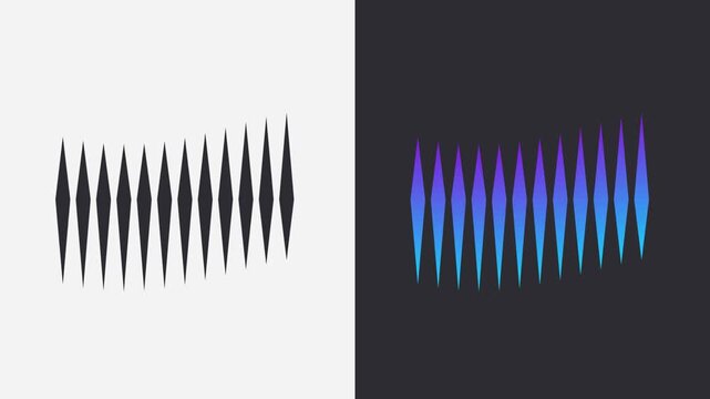 Abstract Audio Equalizer Sound Wave Diamond Bars Motion Graphics Loop