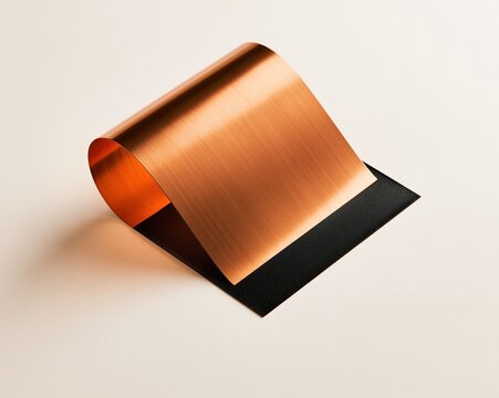 Copper Sheet with Black Base, Shiny Copper Surface, Minimalist Design