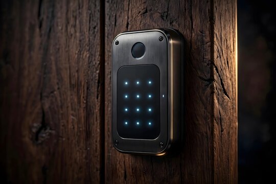 Digital Lock On Door Side View