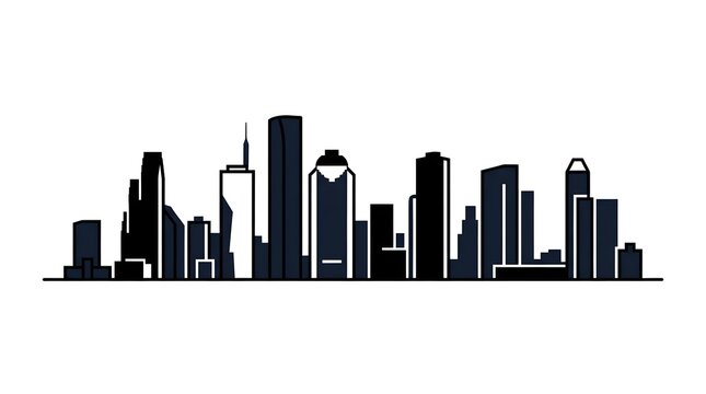 Minimalist Houston Texas Skyline Vector Illustration