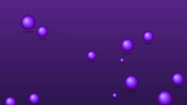 Abstract Purple 3D Spheres Floating and Bouncing Motion Graphics Loop