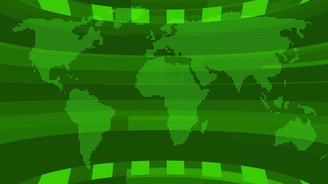 Global earth rotating Digital World News Studio Background for news report and breaking news. Breaking News Template intro for TV broadcast news show program, 3d virtual news studio background 4k