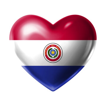 PARAGUAY Flag Heart Shape PNG, Love PARAGUAY National Symbol Design