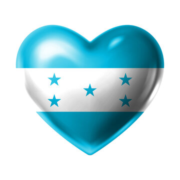 HONDURAS Flag Heart Shape PNG, Love HONDURAS National Symbol Design