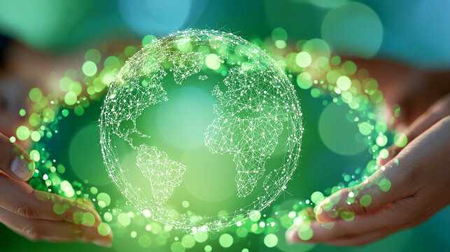 Glowing world map with interconnected hands forming a circle, global citizenship, human rights, social justice, international cooperation, equality, diversity, unity, with copy