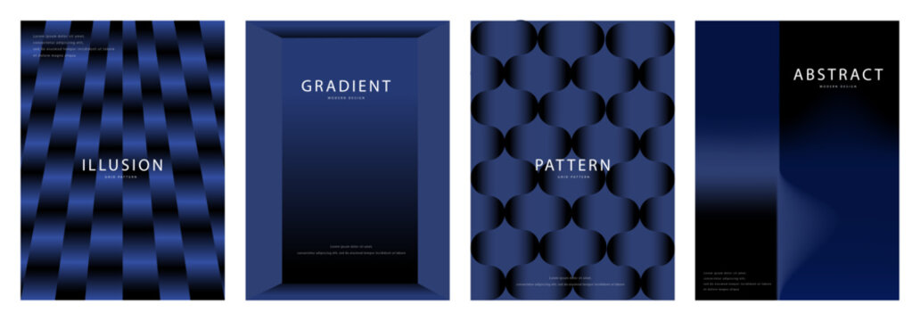 Blue Geometric Optical Illusion Poster Background - Diagonal Striped Pattern for Business Cover, Brochure, Social Media Post and Presentation Design