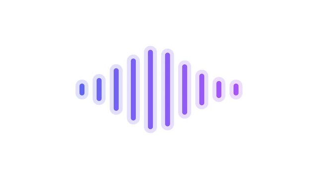 Purple Abstract Soundwave Animation on White Background