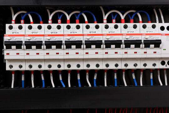 Circuit breakers from ABB to protect electrical loads from short-circuiting. 