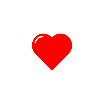 Red Heart Icon Vector, Love Care Symbol, Glossy Romantic Illustration