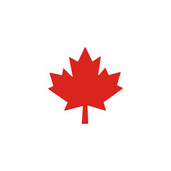 Fototapeta premium Canada Maple Leaf Vector Icon, National Emblem Symbol, Patriotic Flag Illustration
