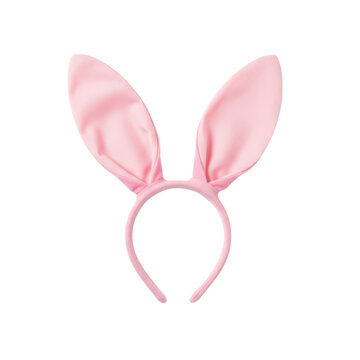 Pink bunny ears headband on white background isolated on white background