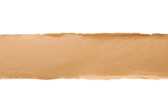 Long tan paper strip with softly torn irregular edges