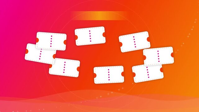 Floating Coupons Animation on Gradient Background