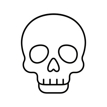 Skull outline simple halloween symbol for spooky season celebrations.