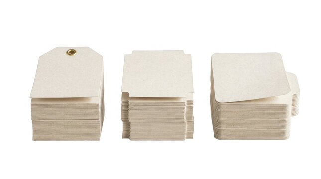 Assorted blank craft tags in different shapes and sizes perfect for labeling and organizing your projects