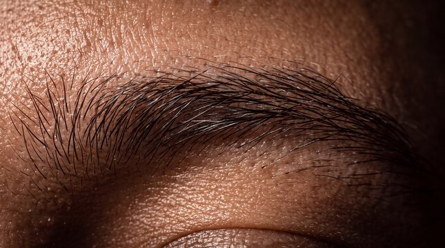 Extreme Close-Up of Eyebrow and Human Skin Texture