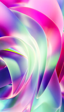 Abstract flowing curves with vibrant pink, purple and cyan gradients