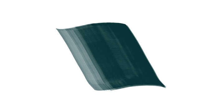 Dark Teal Textured Brush Stroke Parallelogram Shape Isolated on White