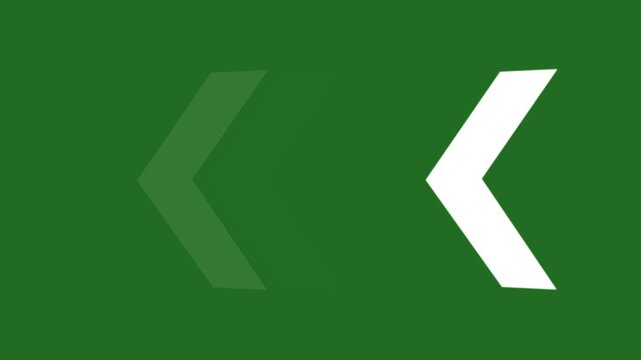 Fast forward left direction arrow motion loop with green background, animated arrows for the overlay video layer, abstract directional arrow loading bar animation, arrow icon concept animation, 4k