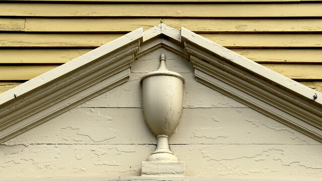 Federal Architectural Decorative Urn Carved in Pediment