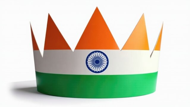 A crown with the Indian flag on it, suitable for patriotic and national pride themed images