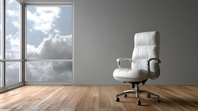 Large window reveals a cloudy sky through glass panes