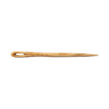 Font specimen prehistoric bone needle tool horizontal view as clean cutout