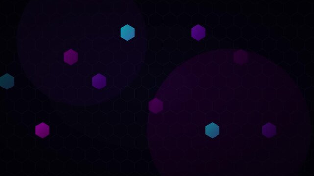 Abstract Geometric Hexagon Grid with Neon Highlights