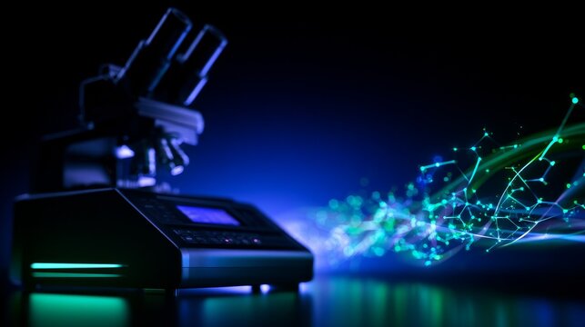 Microscope revealing molecular structure and scientific research